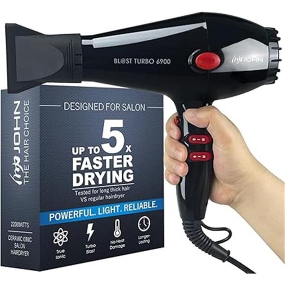 JOHN Super Fast Drying Hair Dryer, Ionic 2200W Professional Salon Blow Dryer - Picture 6 of 6